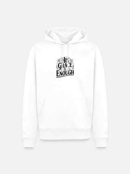 Seine Gnade reicht aus. - Männer Premium Bio Hoodie - Weiß