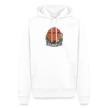 Tennis – Mein Lieblingsplatz im Retro-Stil - Männer Premium Bio Hoodie - Weiß - Vorne - Nico (187cm)
