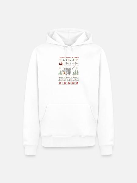 F22 Raptor Weihnachtspullover - Männer Premium Bio Hoodie - Weiß