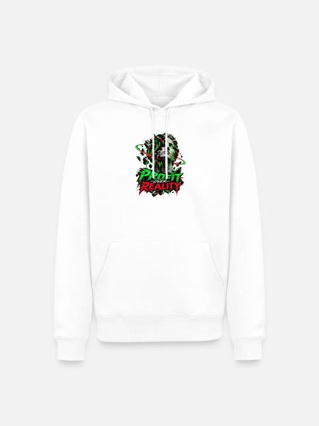 Profit Over Reality Neon Break - Männer Premium Bio Hoodie - Weiß
