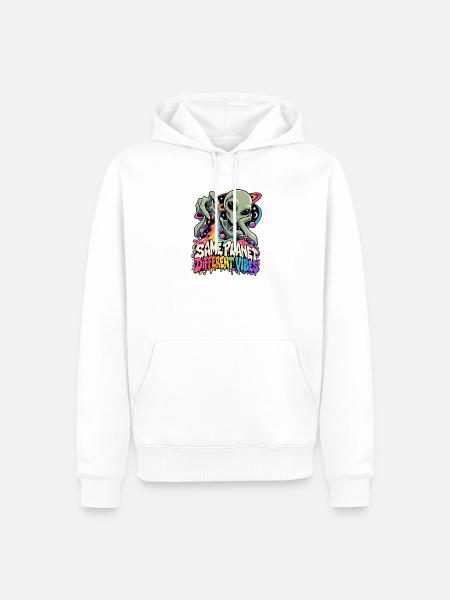 Gleicher Planet, andere Vibes - Männer Premium Bio Hoodie - Weiß