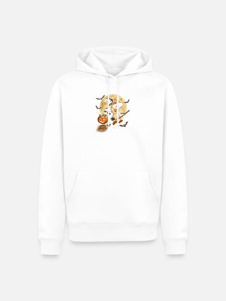 Pinguin-Hexe Halloween-Pinguin - Männer Premium Bio Hoodie - Weiß
