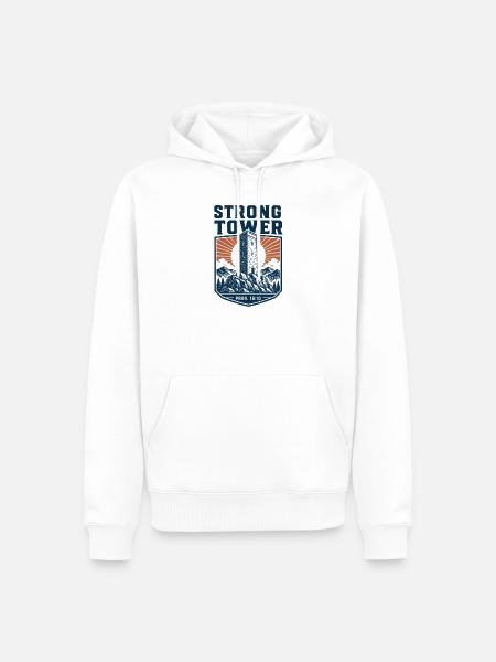 Starke Turm-Sprichwörter - Männer Premium Bio Hoodie - Weiß