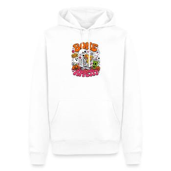 Bone Appetit lustiges Halloween-Skelett isst Pizza - Männer Premium Bio Hoodie - Weiß - Vorne - Nico (187cm)