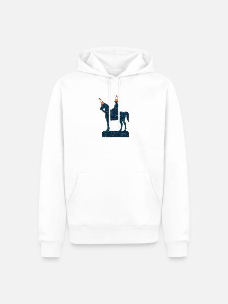 Glasgow-Kartenstatue mit Kegeln - Männer Premium Bio Hoodie - Weiß