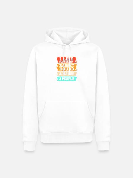 Basset Hound - Männer Premium Bio Hoodie - Weiß