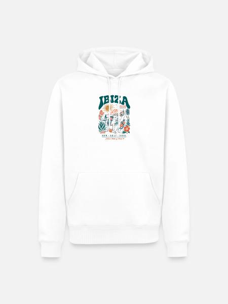 Ibiza 2026 Sun Salt Soul - Männer Premium Bio Hoodie - Weiß
