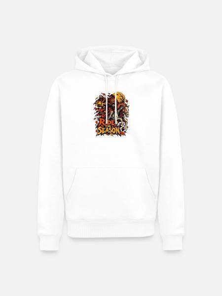 Ritt durch die Herbstnacht - Männer Premium Bio Hoodie - Weiß
