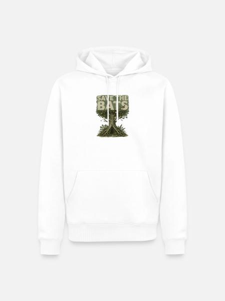 Save The Bats Fledermausschutz - Männer Premium Bio Hoodie - Weiß