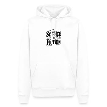 Wissenschaft ist keine Fiktion - Männer Premium Bio Hoodie - Weiß - Vorne - Nico (187cm)