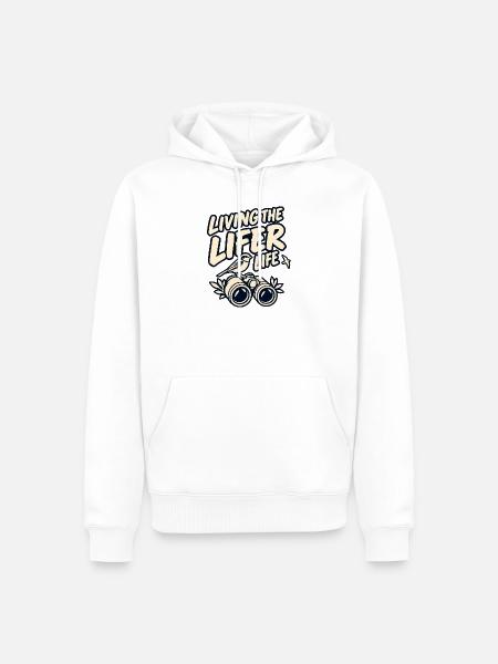 Das Leben des Lebens - Männer Premium Bio Hoodie - Weiß