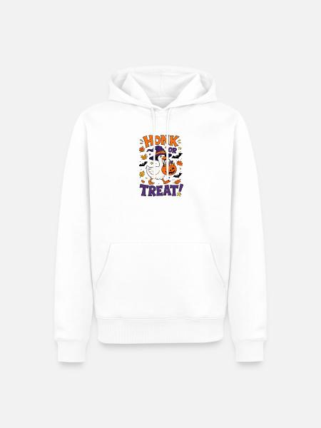 Dummer gruseliger Gänshexe Halloween-Kürbis - Männer Premium Bio Hoodie - Weiß