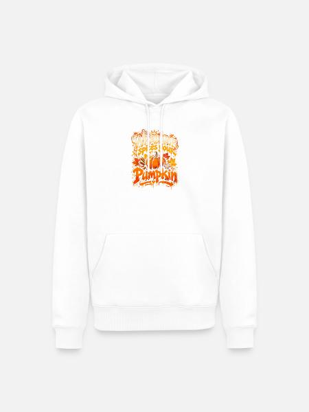 Kürbiswürze Pumpkin-Style - Männer Premium Bio Hoodie - Weiß