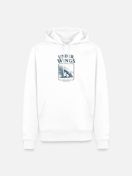 Unter seinen Flügeln - Männer Premium Bio Hoodie - Weiß