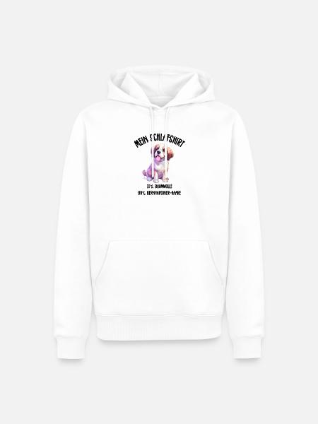 Bernhardiner Welpe Schlafshirt Bunt - Männer Premium Bio Hoodie - Weiß