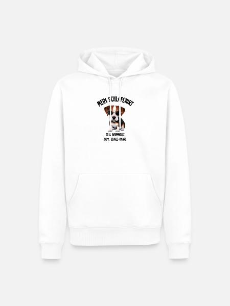 Cooler Beagle Sonnenbrille Schlafshirt - Männer Premium Bio Hoodie - Weiß