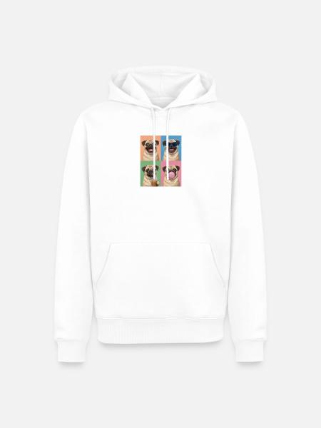 Hunde Mops Hund - Männer Premium Bio Hoodie - Weiß