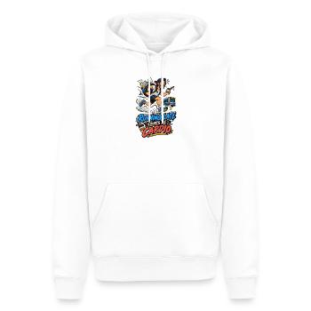 Zu spät läuft Cardio-Spaß - Männer Premium Bio Hoodie - Weiß - Vorne - Nico (187cm)
