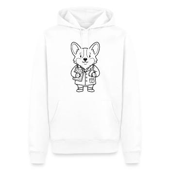 Süßer Corgi-Arzt und veterinärer ästhetischer Hundeliebhaber - Männer Premium Bio Hoodie - Weiß - Vorne - Nico (187cm)
