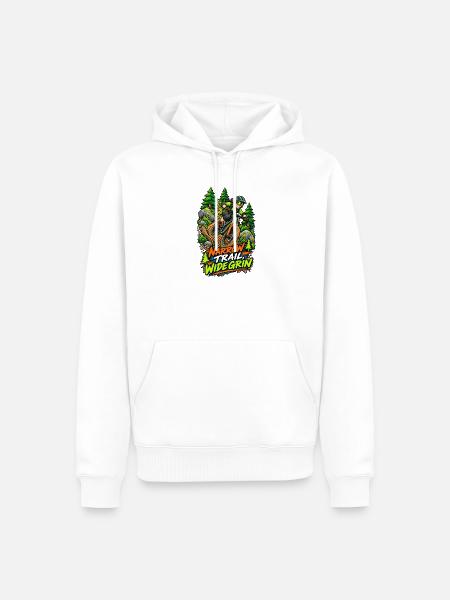 Enge Pfad, breites Grinsen - Männer Premium Bio Hoodie - Weiß