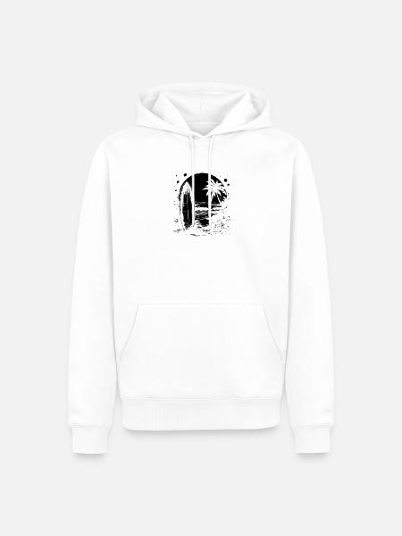 Surfen - Männer Premium Bio Hoodie - Weiß