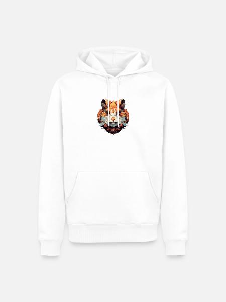 Hamster Kopf Bunte Ornamente - Männer Premium Bio Hoodie - Weiß
