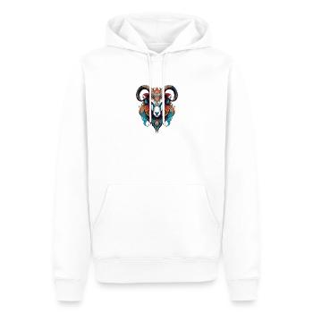 Widder Kopf Bunte Ornamente - Männer Premium Bio Hoodie - Weiß - Vorne - Nico (187cm)