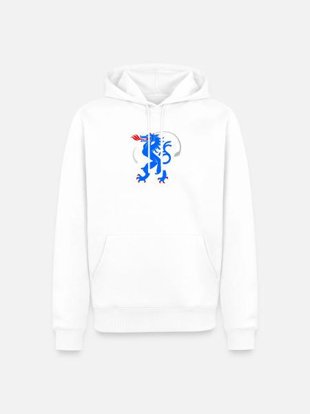 Feuerdrache Blau im Golf Ring - Männer Premium Bio Hoodie - Weiß