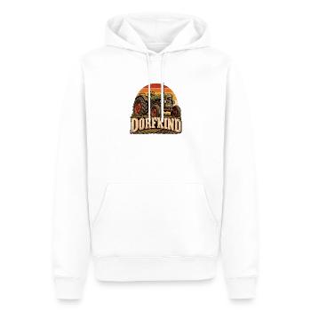 Dorfkind Traktor – Retro Landwirtschaft - Männer Premium Bio Hoodie - Weiß - Vorne - Nico (187cm)