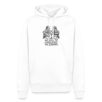 Das Crumb-Meeting – Lustiger Tauben-Geschäftshumor - Männer Premium Bio Hoodie - Weiß - Vorne - Nico (187cm)