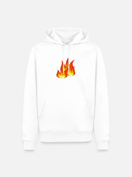 Flammen-Explosion Design - Männer Premium Bio Hoodie - Weiß