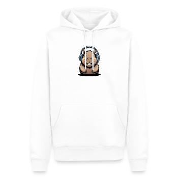 Lustiger Hamster Gamer Mit Headset Für Gaming Fans - Männer Premium Bio Hoodie - Weiß - Vorne - Nico (187cm)