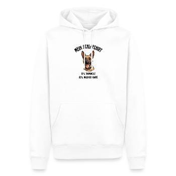 Malinois Schlafshirt Diensthund Spruch - Männer Premium Bio Hoodie - Weiß - Vorne - Nico (187cm)