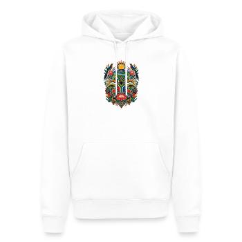 Titel: Südafrika | Springbock, Protea & Natur - Männer Premium Bio Hoodie - Weiß - Vorne - Nico (187cm)