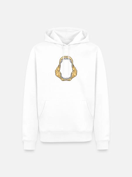 Hai-Kiefer - Männer Premium Bio Hoodie - Weiß