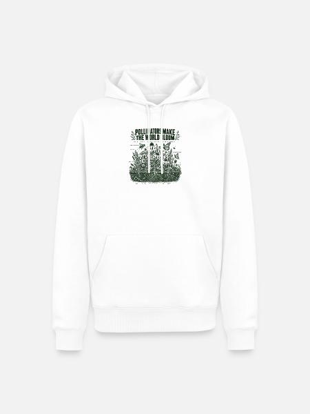 Bestäuber lassen die Welt blühen - Männer Premium Bio Hoodie - Weiß