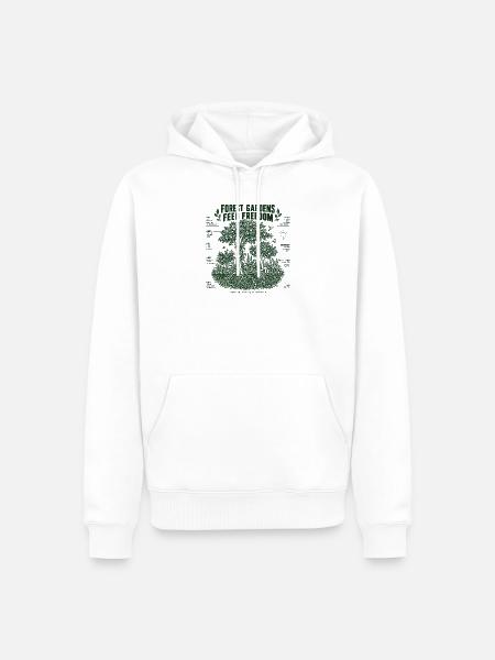 Waldgärten nähren Freiheit - Männer Premium Bio Hoodie - Weiß