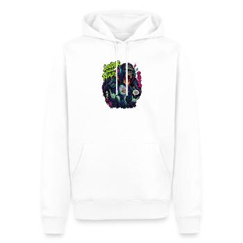 Lauter als Realität Neon-Gorilla - Männer Premium Bio Hoodie - Weiß - Vorne - Nico (187cm)