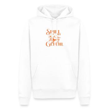 Drums - Spiel Mit Gefühl Schlagzeuger - Männer Premium Bio Hoodie - Weiß - Vorne - Nico (187cm)