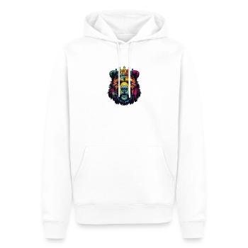 Königsbär Pop Art Portrait - Männer Premium Bio Hoodie - Weiß - Vorne - Nico (187cm)