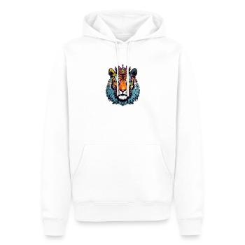 Tiger Krone - Männer Premium Bio Hoodie - Weiß - Vorne - Nico (187cm)