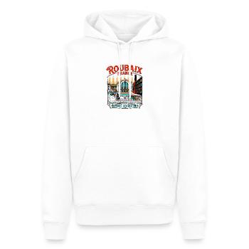 Vintage Roubaix France Historic Textile Hub - Männer Premium Bio Hoodie - Weiß - Vorne - Nico (187cm)