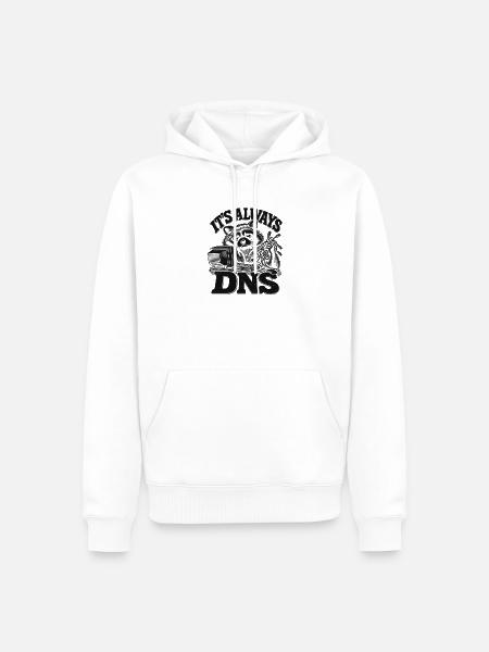 Raccoon DNS Always On - Männer Premium Bio Hoodie - Weiß