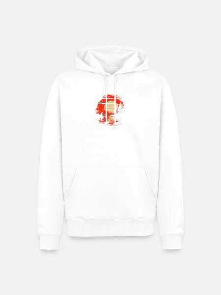 Fischen Retrowave - Männer Premium Bio Hoodie - Weiß