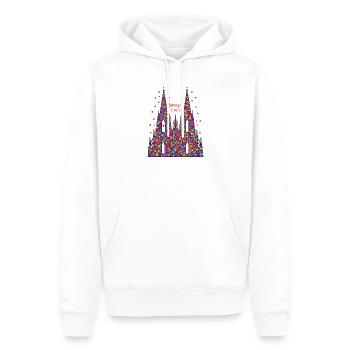 Kölner Dom mit Konfetti Karneval Fasching Köln - Männer Premium Bio Hoodie - Weiß - Vorne - Nico (187cm)