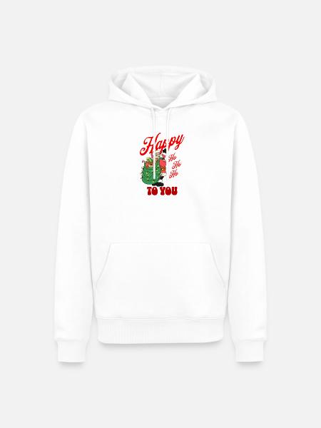 Happy HoHoHo von Santa - Männer Premium Bio Hoodie - Weiß