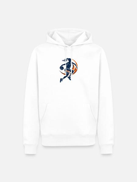Basketballerin - Männer Premium Bio Hoodie - Weiß