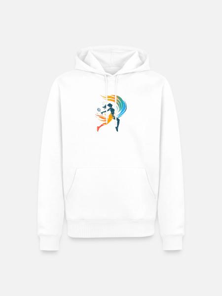 Badmintonspielerin - Männer Premium Bio Hoodie - Weiß
