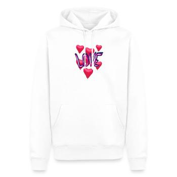 Neon Herz Love Schrift Ballons - Männer Premium Bio Hoodie - Weiß - Vorne - Nico (187cm)