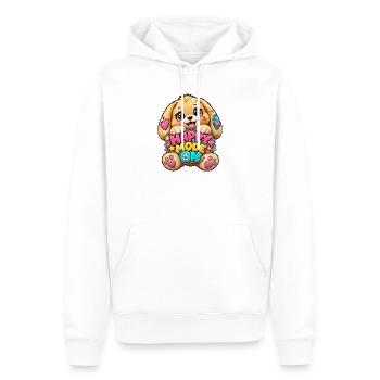 Happy Mode Hundchen Patchwork - Männer Premium Bio Hoodie - Weiß - Vorne - Nico (187cm)